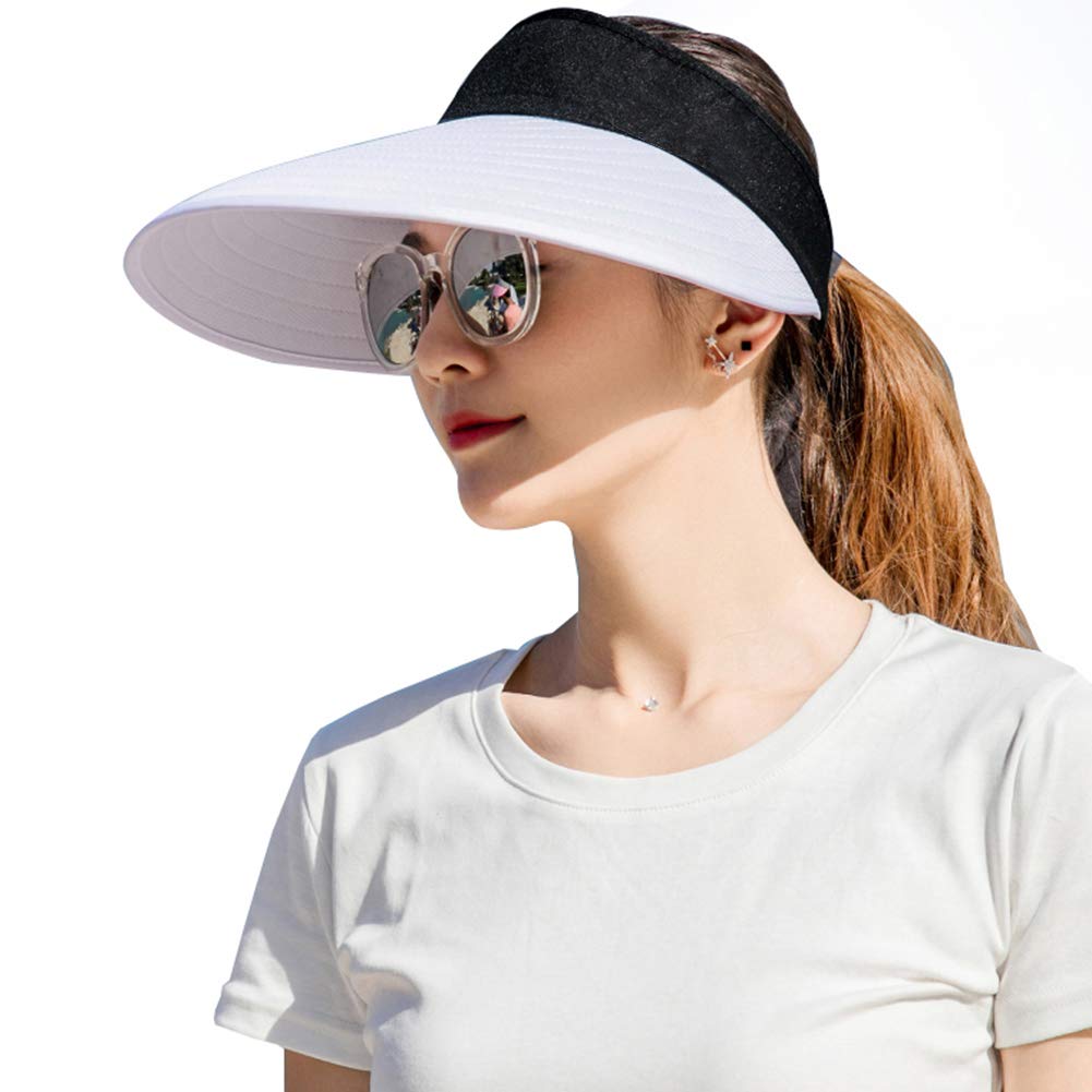 Sun Visor Hats Women Large Brim Summer UV Protection Beach Cap
