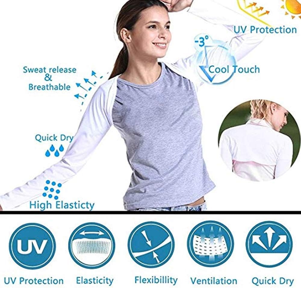Women Anti-UV Cooling Shawl UV Protection Arm Sleeves Sun Protector for Golfing Riding Running Outdoor Activities