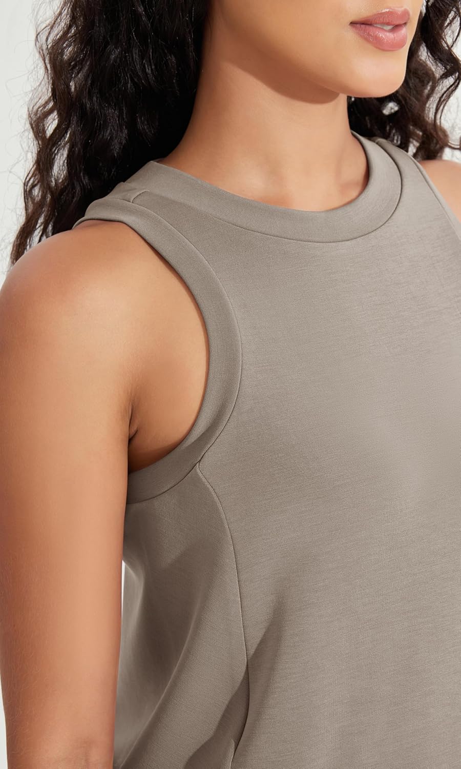 ODODOS Modal Soft Loose Tank Dress for Women Casual Sleeveless Sundress with Kangaroo Pocket Summer Dress